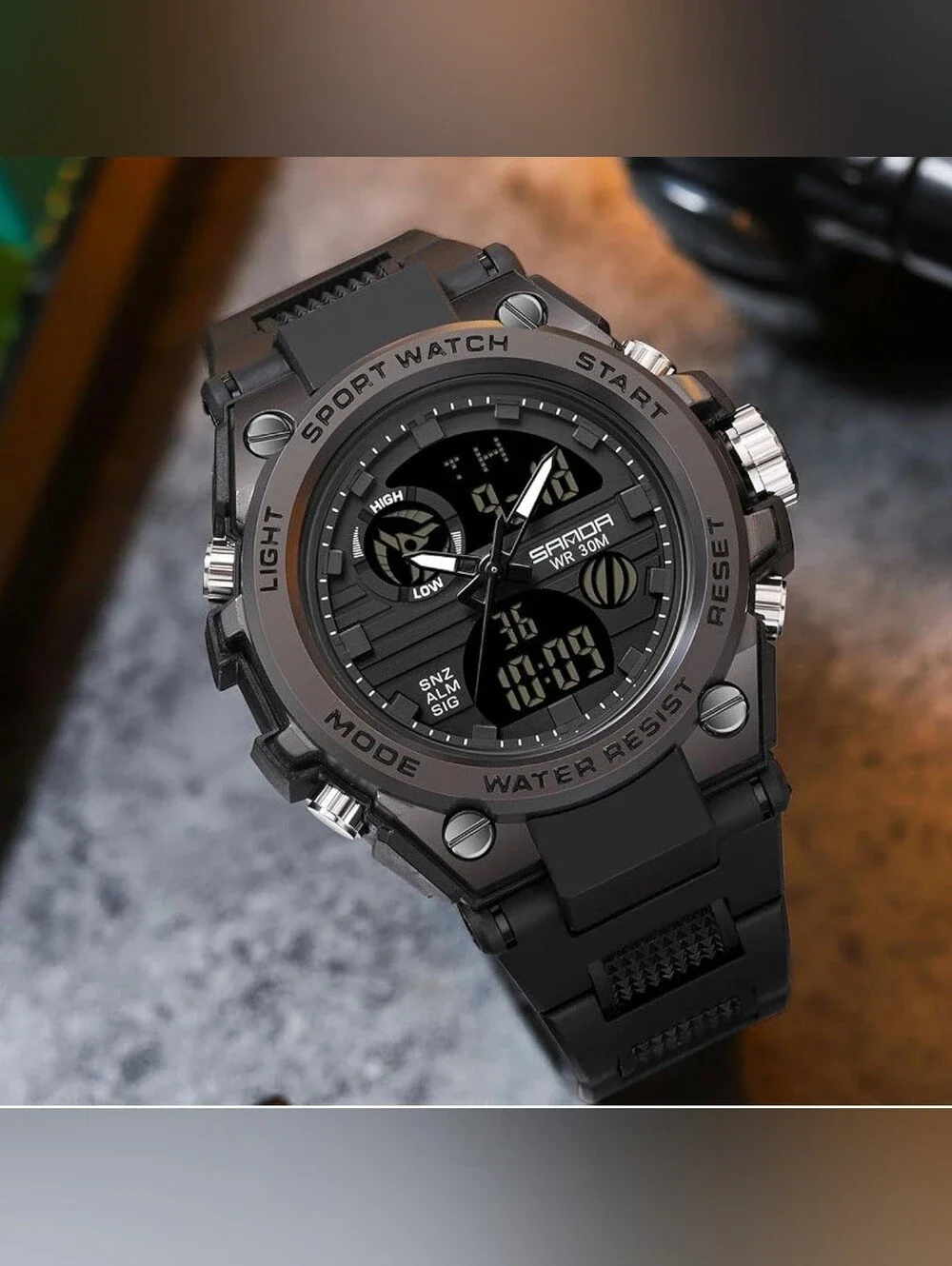 Men's Digital Sports Watch, LED Display,Shockproof, Military, Waterproof